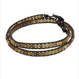 Handmade Sterling Silver and Gemstone Leather Wrap Bracelet., Bracelet - simple to stunning