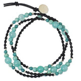 Handmade Gemstones Macrame Bracelet with Serpentine Leather 950 Silver Beads, Bracelet - simple to stunning