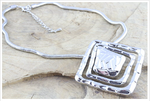 Hammered diamond shaped necklace, Necklace - simple to stunning