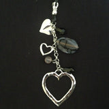 Handmade Silver metal and black cord Charm Necklace, Necklace - simple to stunning