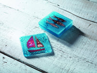 Glass Coasters by Jo Downs (Boat, Starfish, Dolphin, Fish, Seahorse), glassware - simple to stunning