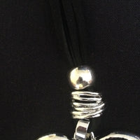 Unique Multi strand suede necklace with silver and black heart, Necklace - simple to stunning