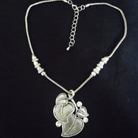 Chunky Leaf and Diamante Necklace, Necklace - simple to stunning