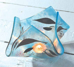 Jo Downs Handmade Crystal Leaves Candle Holder, glassware - simple to stunning