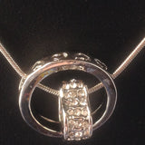 Diamante encrusted heart Necklace on a silver chain, Necklace - simple to stunning