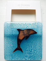 Glass Coasters by Jo Downs (Boat, Starfish, Dolphin, Fish, Seahorse), glassware - simple to stunning