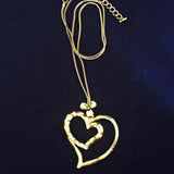 Double heart and Flower Necklace, Necklace - simple to stunning