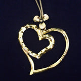 Double heart and Flower Necklace, Necklace - simple to stunning