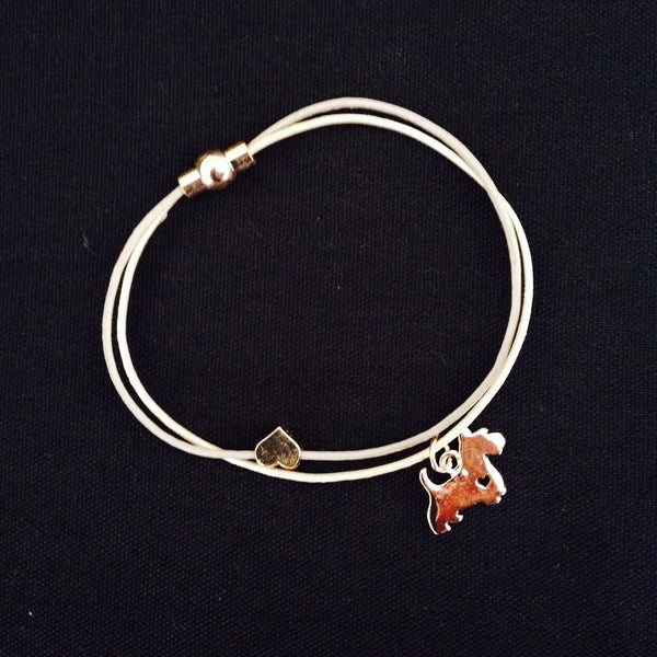 Scotty Dog charm Leather Bracelet,  - simple to stunning
