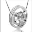 Diamante encrusted heart Necklace on a silver chain, Necklace - simple to stunning