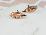 Rose Gold Feather Earrings, Earrings - simple to stunning